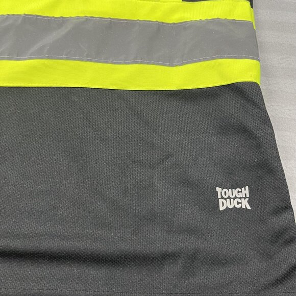 Tough Duck Polo Shirt Mens Medium Black Hi-Vis Reflective Safety Workwear Tape - Picture 4 of 10